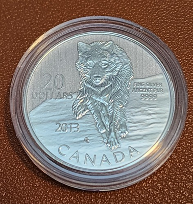 #ad 2013 Canada Wolf $20 Coin .9999 Silver $37.95