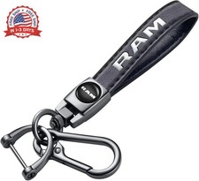 Genuine Leather Key Chain for Dodge RAM Keychain KeyRing for Men and Woean Acces