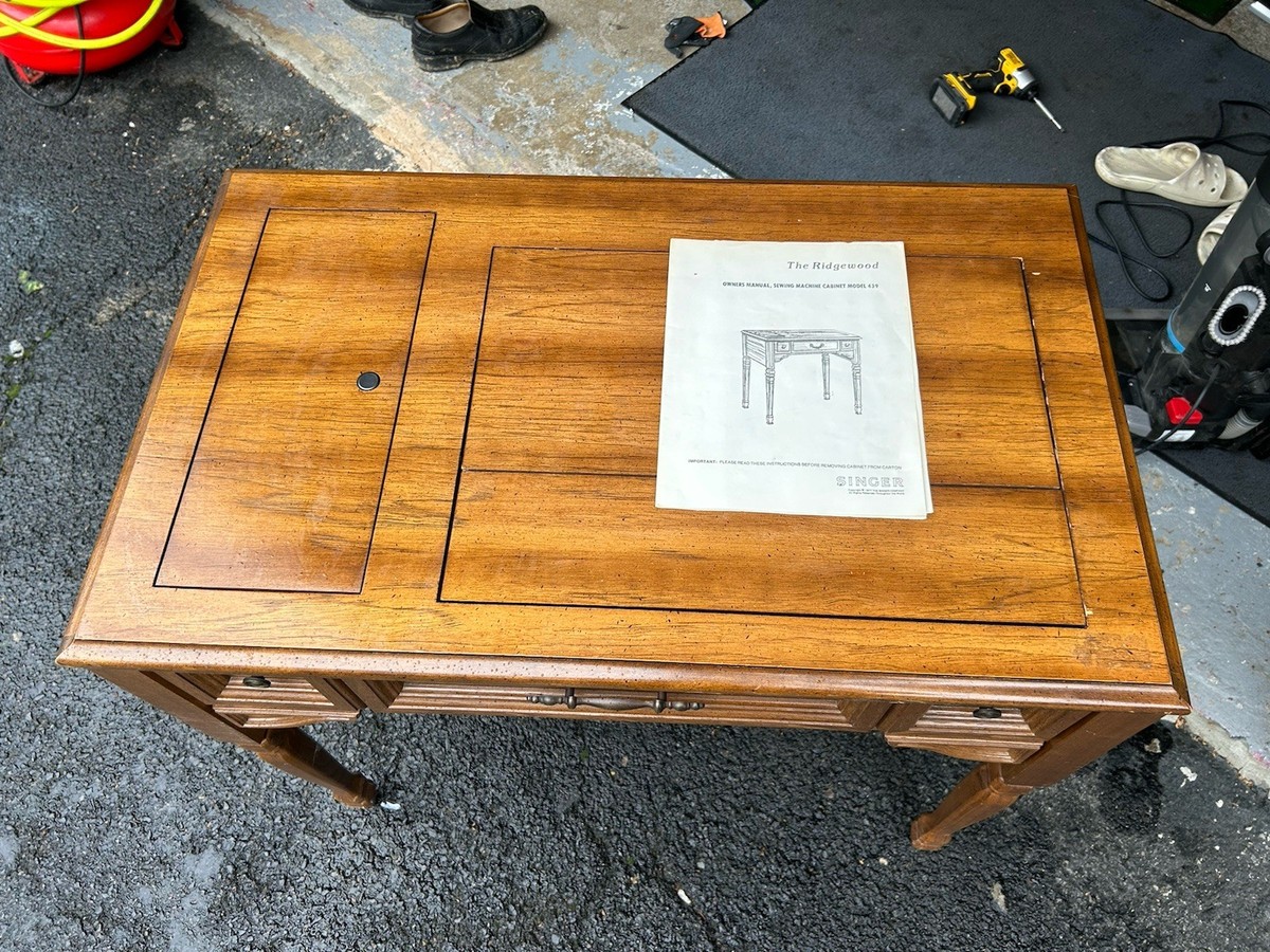 Vintage Singer Sewing Machine Folding Table Ridgewood #439 | eBay