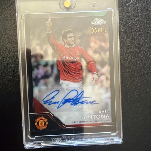 Cantona /10 Auto Black Topps Chrome Deluxe Manchester United 2025 Ssp