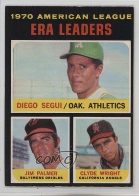1971 O-Pee-Chee League Leaders Clyde Wright Diego Segui Jim Palmer #67 HOF 0d6c
