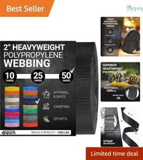 Heavy Duty Polypropylene Webbing 2X50 Yards Outdoor Gear Repair Cargo Strap