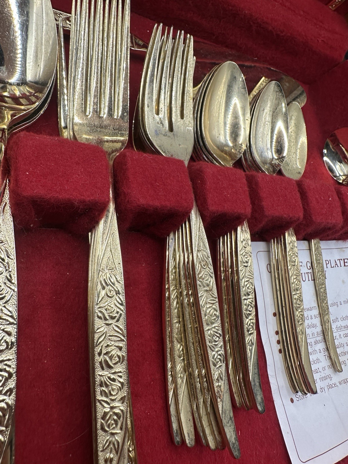 Nasco Caress Stainless Gold Plated Lot Of 37 + 14 Gold Pieces Marked Japan VTG