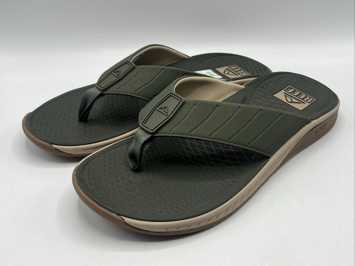 Mens Reef The Deckhand Olive Green / Gum Flip Flop Sandals Size 8 New With Tags Men main image 4