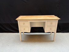 Two-Tone Painted Desk Wood Top 4 Drawer Kneehole Writing Desk