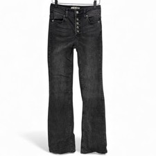 Free People We The Free Black Wash Button Fly Flare Jeans- Size 25
