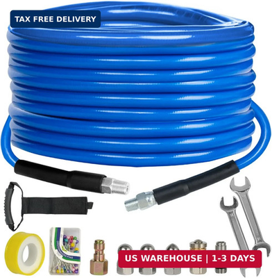 #ad Xiny Tool Sewer Jetter Kit for Pressure Washer 50FT 4000 PSI Drain Cleaner Hose $73.61