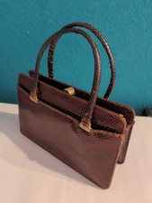 Vintage SnakeSkin Reptile Kelly Double Strap Handbag Purse