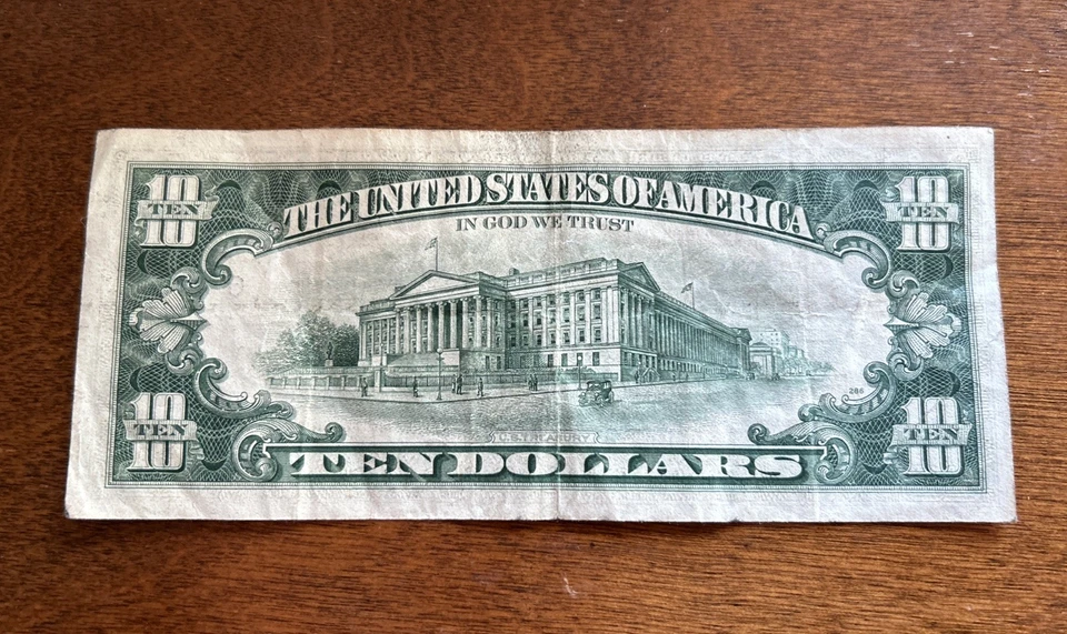 1977 US Federal Reserve Note $10 Dollars Atlanta, Georgia (F) Green Seal Error - Image 2 of 2