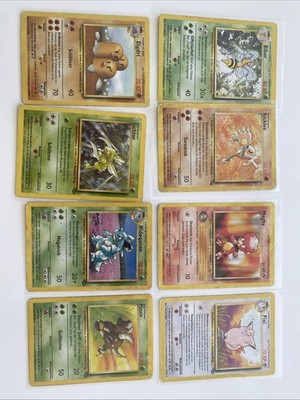 Pokémon 1999 Base Set RARE 8Stk. HP Stark Bespielt Fossil DEU TCG Pixi Bibor