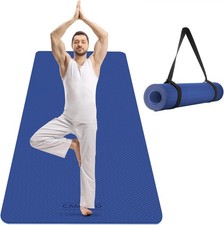 CAMBIVO Extra Wide Yoga Mat for Women and Men 72"/84"x 72 x 32 x 6mm, Blue