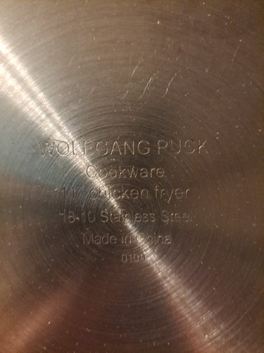 Wolfgang Puck 11" Sauté Pan / Chicken Fryer: Stainless Steel Skillet With Lid - Picture 2 of 7