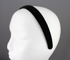 Black velvet headband soft velour hair band accessory 7/8" wide plain classic