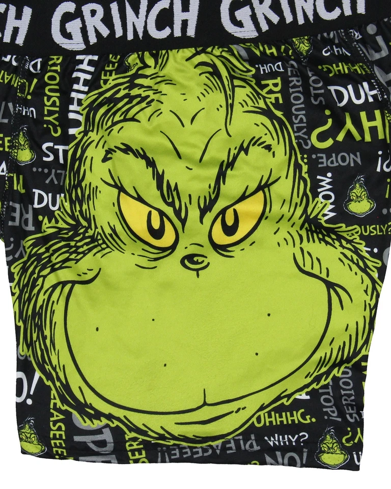 Calzoncillos boxer How the Grinch robó la Navidad para hombre citas del Grinch Foto 2 de 3