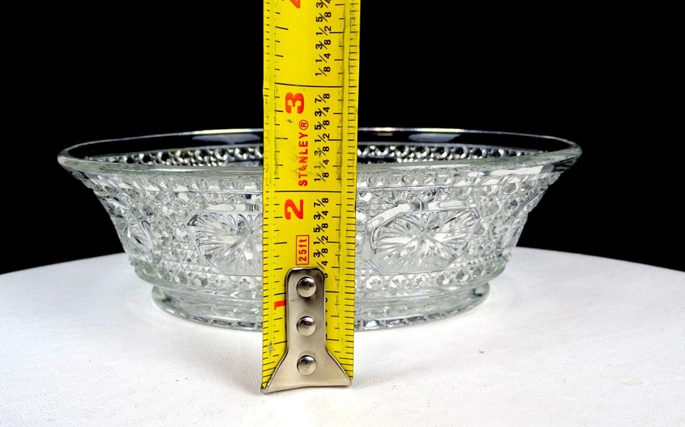 Imperial Glass Amelia Star Medallion & Cane Button Antique 7 1/4" Oval