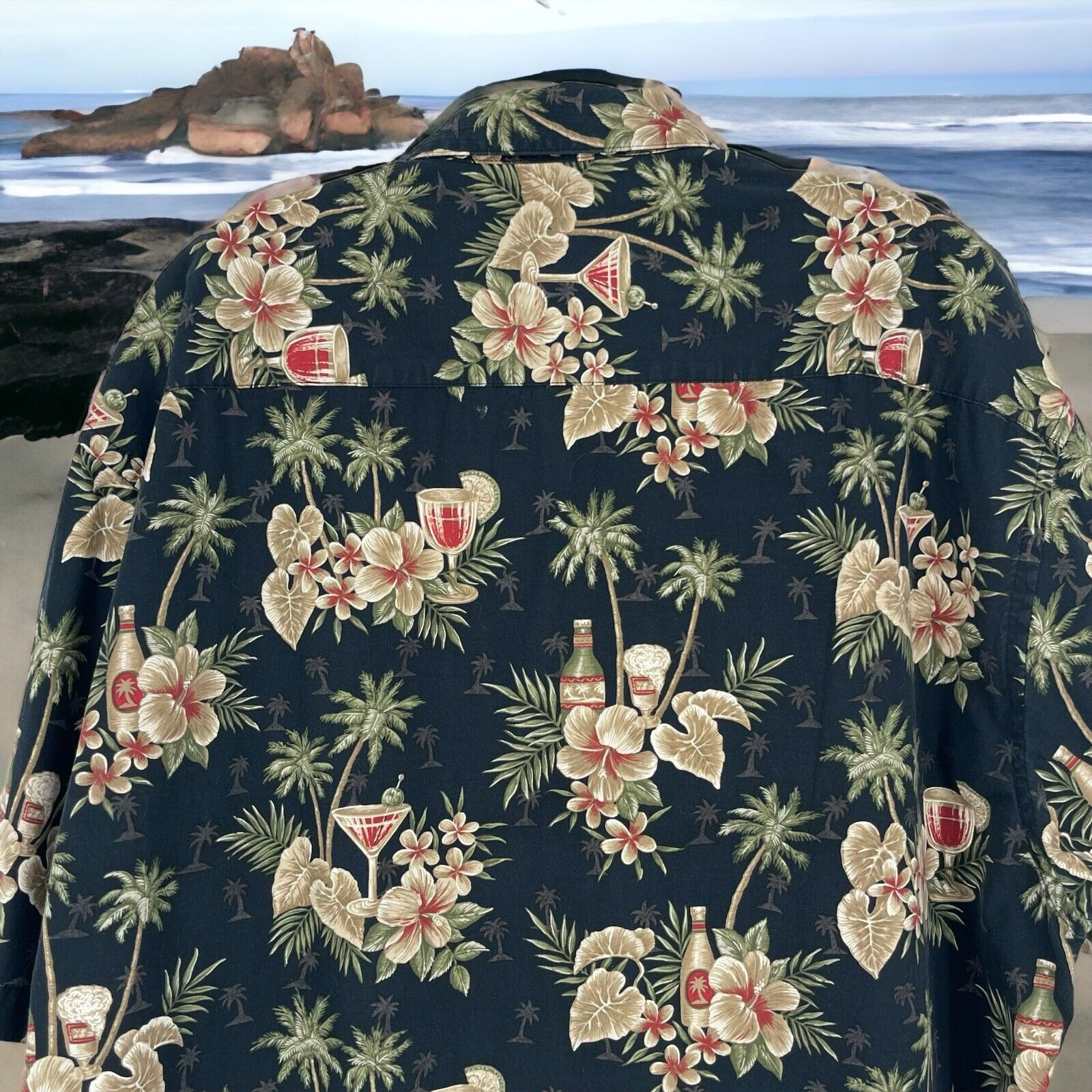 Pierre Cardin Vintage Hawaiian Men's Shirt XL Bla… - image 4