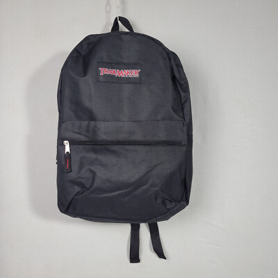Trailmaker Classic 2 Pocket Backpack Black School College Zippers Adjustable