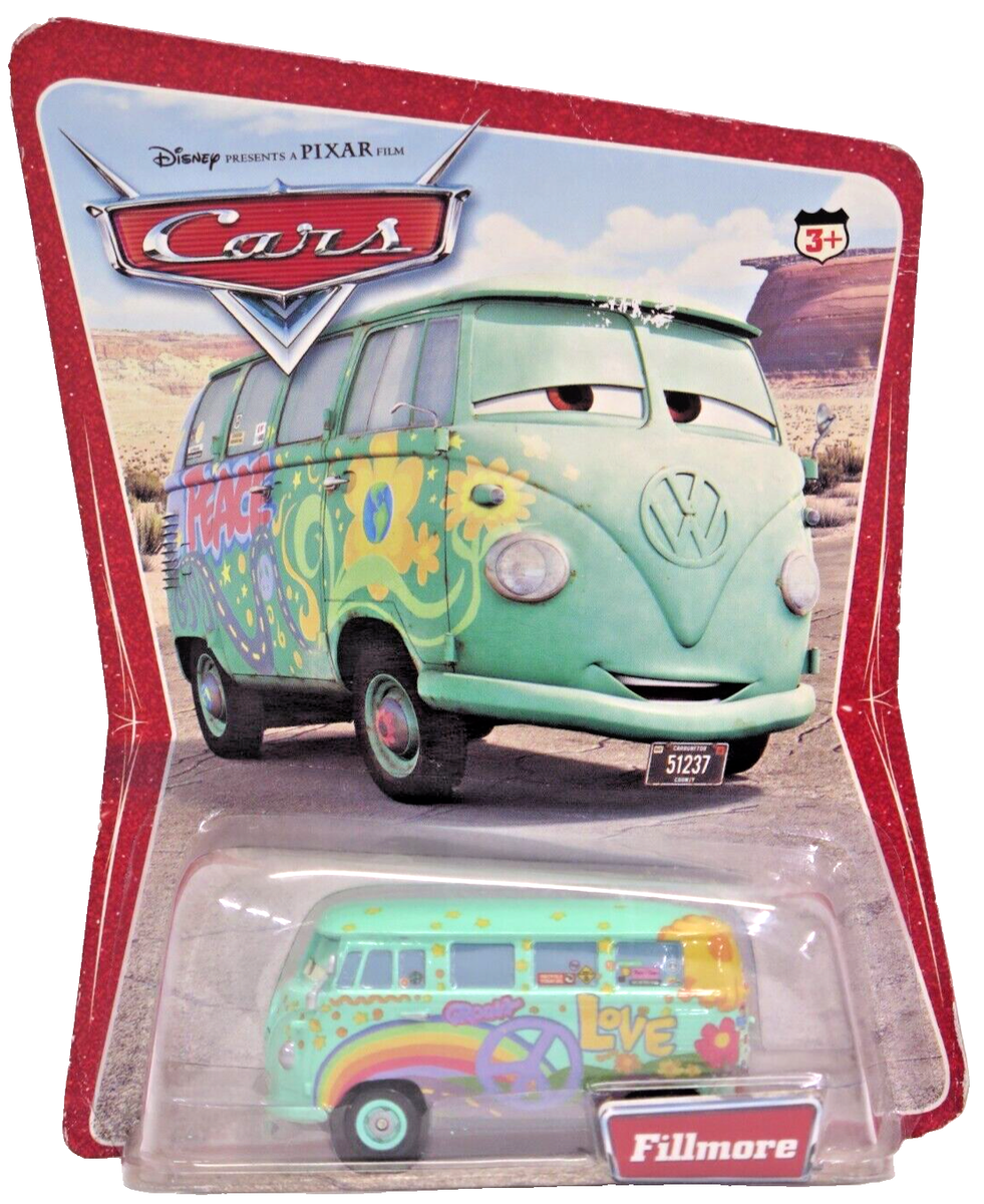 2005 Disney Pixar Cars 1:55 Diecast Fillmore VW Bus Hippie Love | eBay