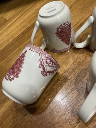 4 Johnson Bros Old Britain Castles Weihnachtsbaum Becher Viktorianisch Kaffee Tee Rosa - Bild 11 von 12