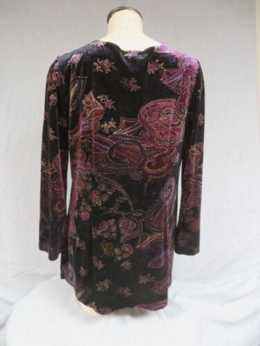 Coldwater Creek Womens Large Tunic Top Velvet Long Sleeve Special Event - Picture 2 of 8