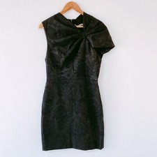 Alice + Olivia Kiro Ruffled Shoulder Mini Dress in Black US8 ($395)