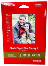 Canon Photo Paper Plus GLOSSY II (5 X 7 - 20-SHEETS) PP-201 BRAND NEW