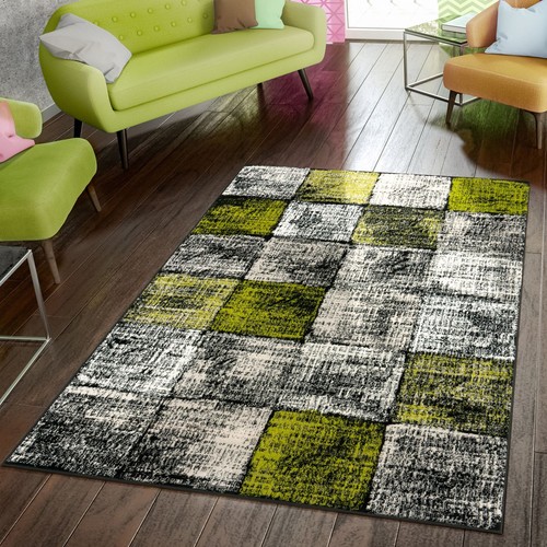 Wohnzimmer Teppich Kurzflor Karos Geometrisches Design Abstraktes Design - Bild 70 von 136