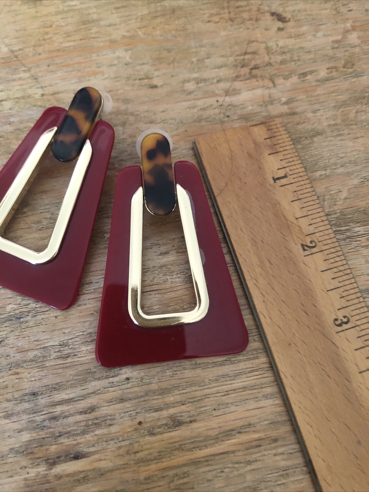 Vintage Signed “RM” 70’s/80’s Rectangular Earring… - image 2