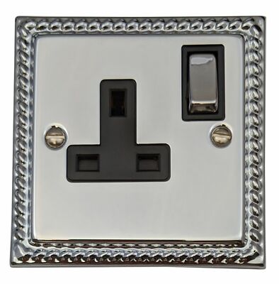 G&H MC1W Monarch Roped Polished Chrome 1 Gang 1 Or 2 Way