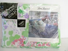 Lady Pepperell Tudor Garden Twin Flat Sheet Green Blue Pink Floral No Iron