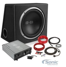 Belva BPKG110v2 500 Watt Complete Bass Package 10" Sub in Ported Box + Amp & Kit