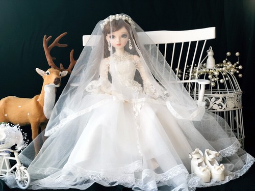 1/3 BJD Doll 60cm Ball Jointed Girl Doll Toy Changeable Eyes Wigs Dress Full Set - Picture 3 of 4
