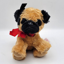 Russ Berrie 7" Puglike Puppy Soft Stuffed Beans Plush Dog Posable Gift