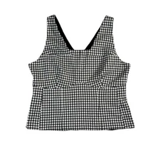 Cabi Women's Black/White Gingham Bombshell Tank Size Medium