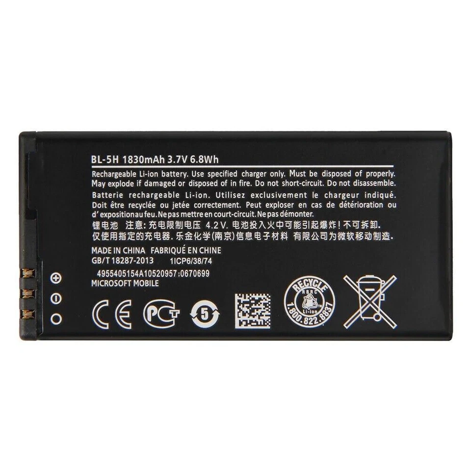 Batería Para Nokia BL-5H Para Lumia 630 635 636 638 1830mAh Nueva Foto 3 de 4