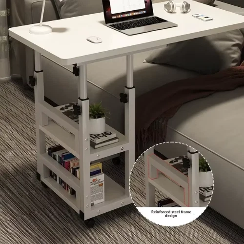 Table d'appoint multifonctionnelle à élévateur mobile, pour chambre et bureau - Photo 3/4