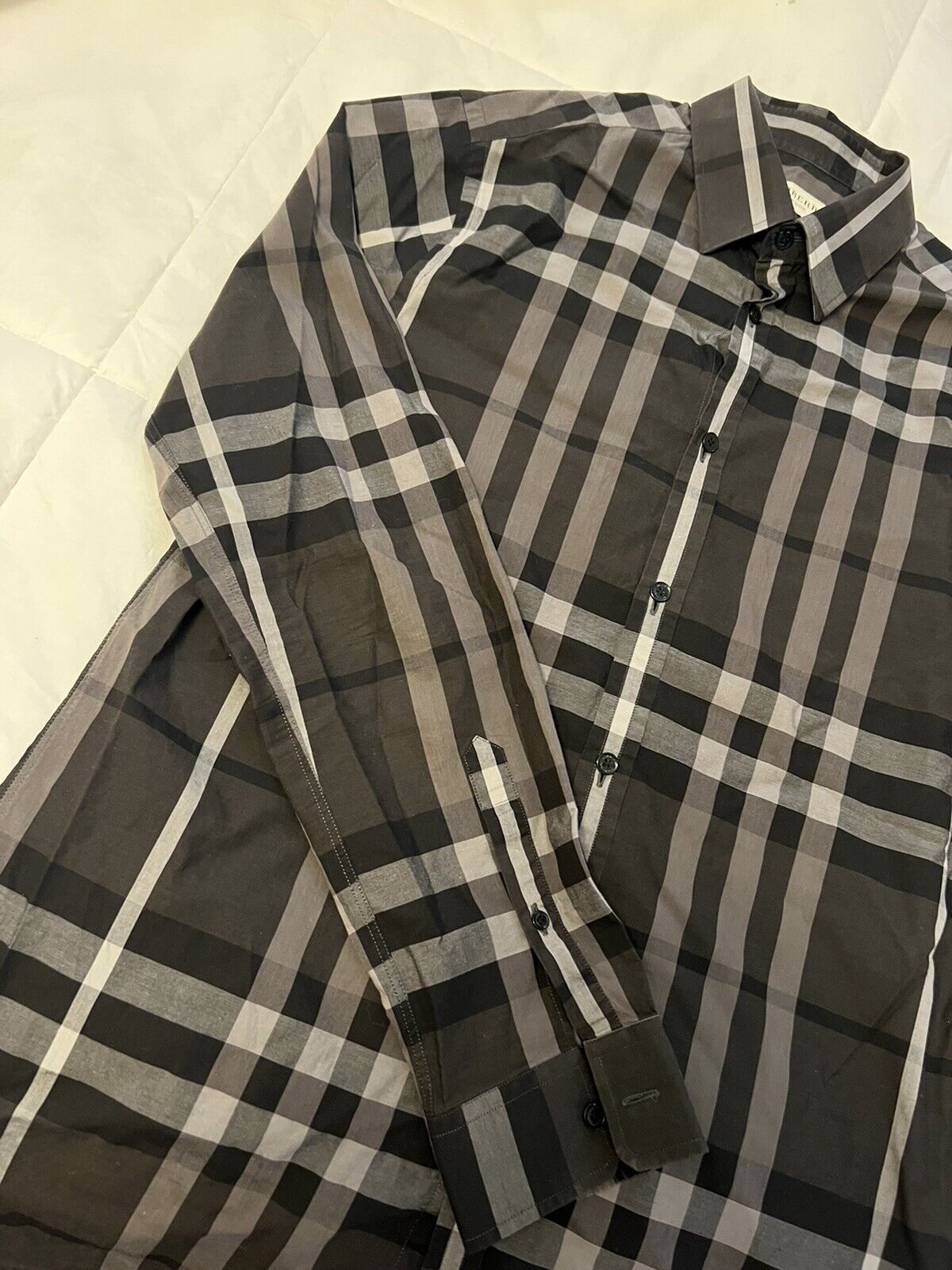 BURBERRY London Men's Long Sleeve Check Button Down Shirt Size 15.5 (Size M)