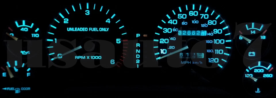 Dash Cluster Gauges AQUA BLUE LED LIGHTS KIT Fits 94-97 Dodge Ram 1500 2500 3500 - Imagem 2 de 4