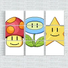 Super Mario Bros 3 Slot Machine Set Canvas Painting Wall Art Prints Decor Gifts 