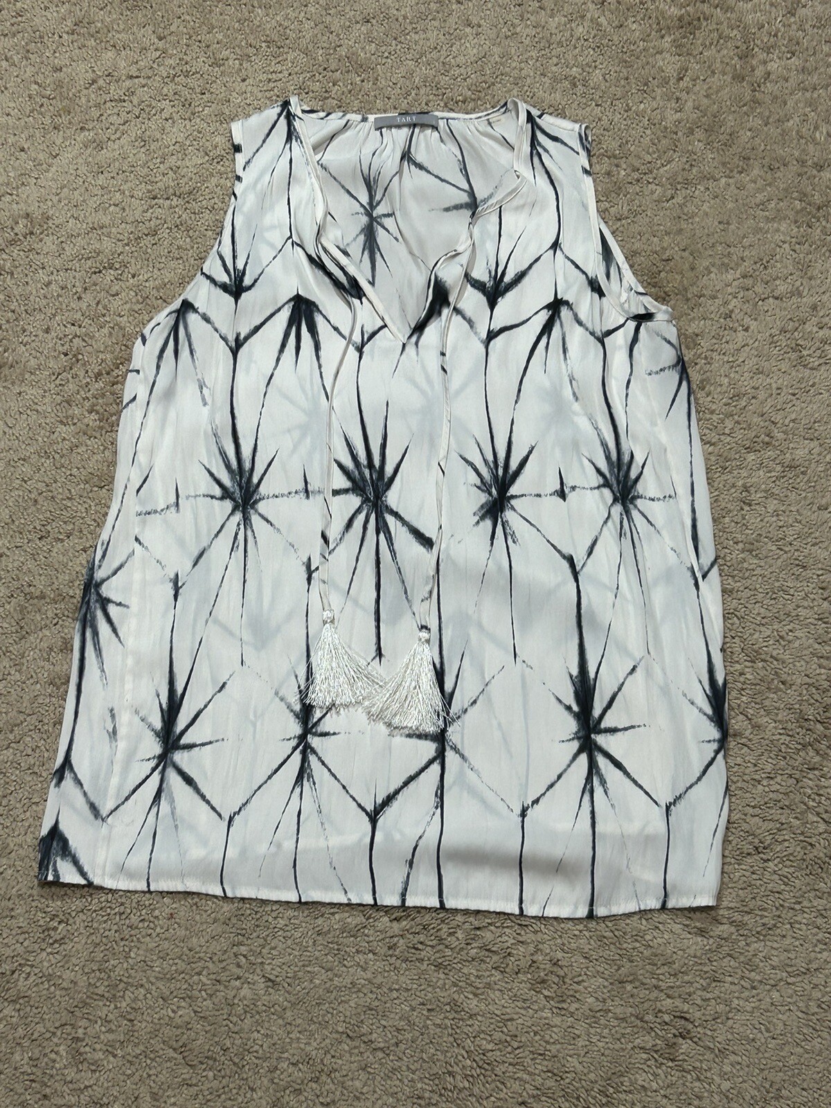 Tart Womens Shirt Size Small Multicolor Print Tie Front Lightweight Flowy Fun