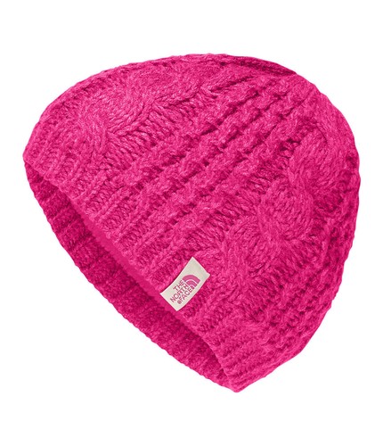 Girls Cable Minna Beanie Hat Pink Youth 