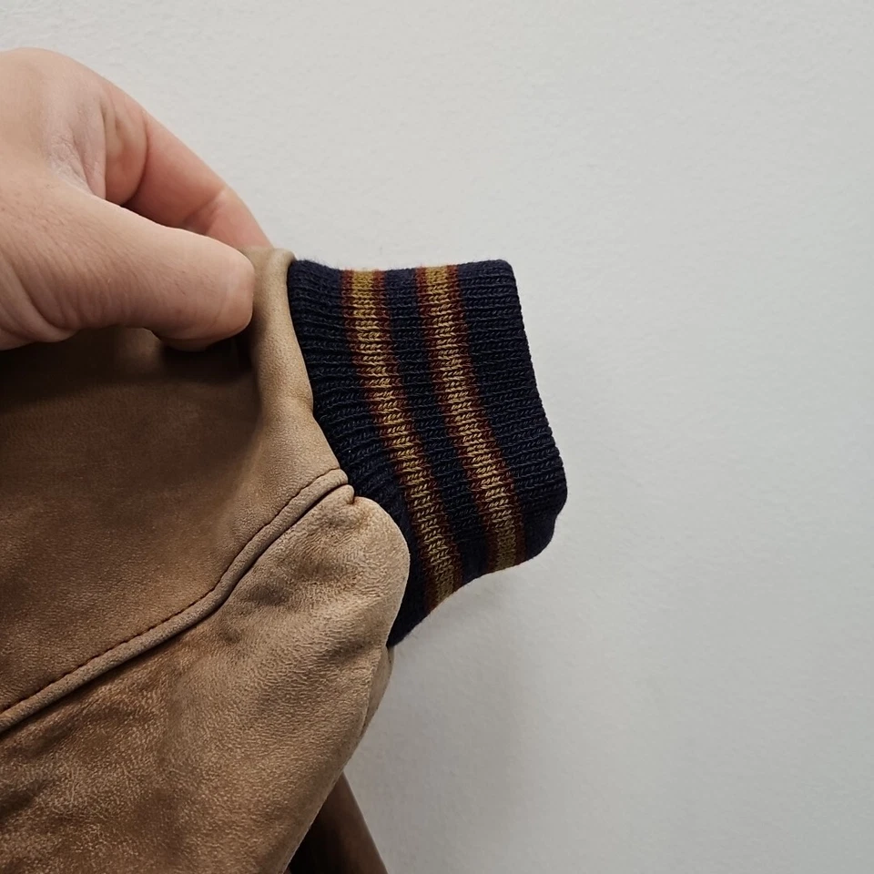 Vintage Golden Bear Wool Leather Varsity Bomber Aviator Jacket Made in USA Large - Image 4 of 4