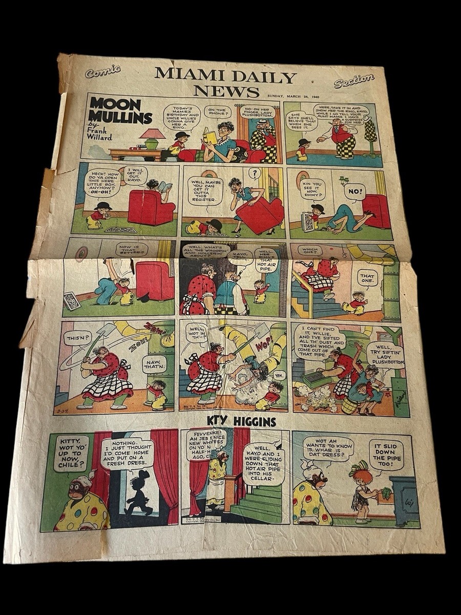Newspaper Comic Strip 1930s Miami Daily News Full 4 Pages Moon
