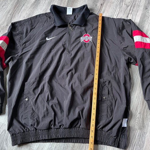 Vintage Nike Team Ohio State Buckeyes Jacket 1/4 zip jacket mesh lined vented xl - Picture 12 of 13