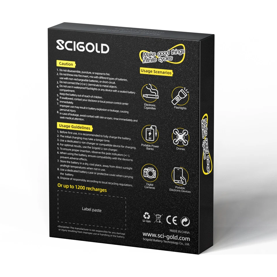 21700 Rechargeable Battery Case Set, 4Pack 5000Mah Large Capacity 3.6Volt 21700 - Image 4 of 4