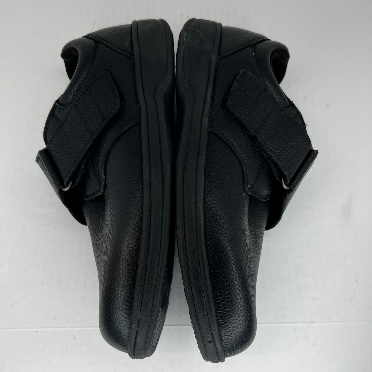 Orthofeet 20161 Mens Black Leather Walking Shoes Hook Loop Strap Wide 12 2E Orthofeet Men main image 3