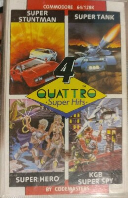 4 Quatro Super Hits (Codemasters 1987) Commodore C64 (Box, Tape, Manual) 100% ok