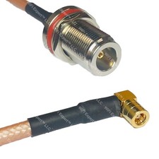 RG400 N FEMALE BULKHEAD to SMB FEMALE ANGLE RF Cable FAST-SHIP LOT