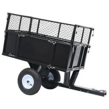Tipping Trailer for Lawn Mower Soil Garden Tractor Folding Side Walls 150kg Load