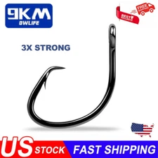 25Pcs Circle Hooks Heavy Duty Saltwater Hooks Wide Gap Catfish Hooks Shark Hooks